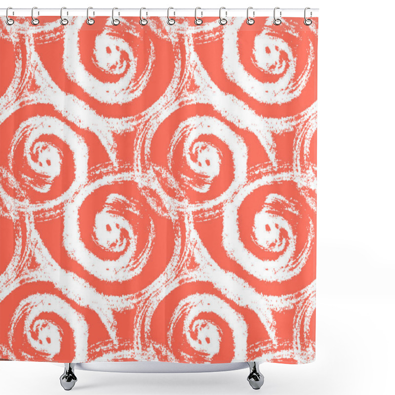 Personality  Seamless Pattern With Bold Swirling Brush Strokes Shower Curtains