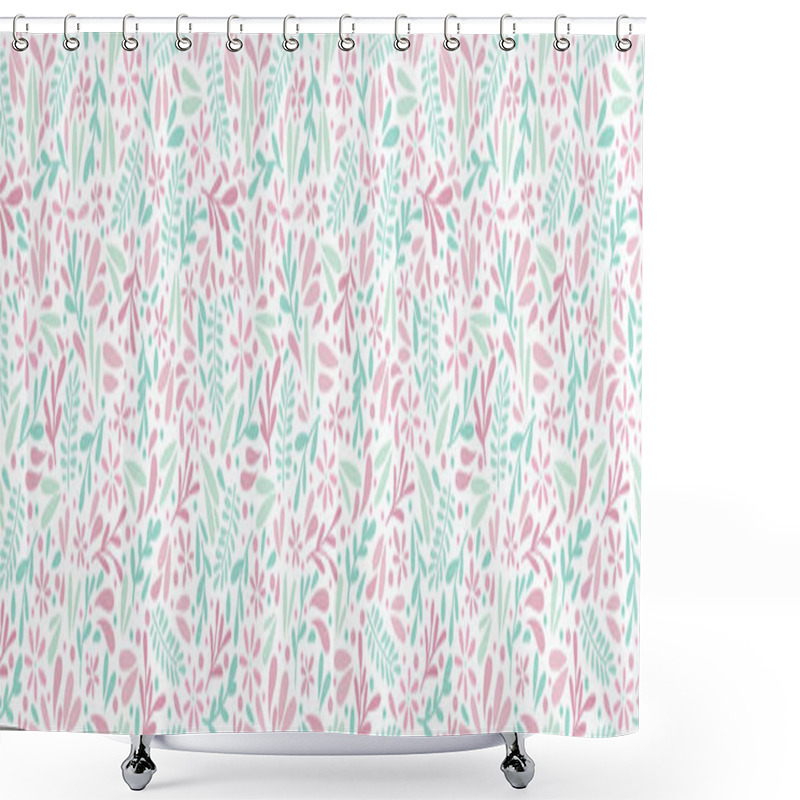 Personality  Ditsy Spring Floral Print Vector Banner, Seamless Repeating Flower Pattern, Cute Bright Pastel Horizontal Repeat Background Design Shower Curtains