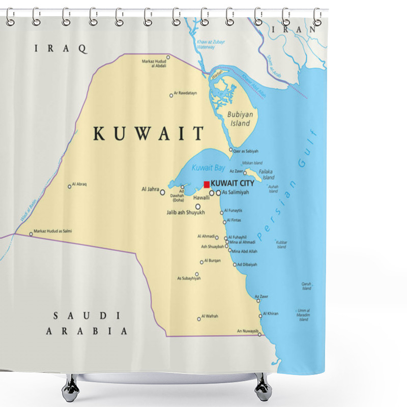 Personality  Kuwait Political Map Shower Curtains