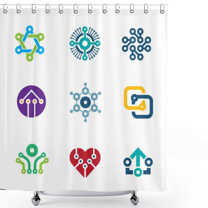 Personality  Future Innovation Technology Computer  Integrated Chip Nanotechnology Science Logo Icons Shower Curtains