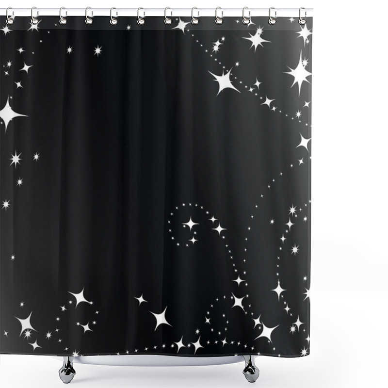 Personality  Swirl Pattern Of Stars Shower Curtains