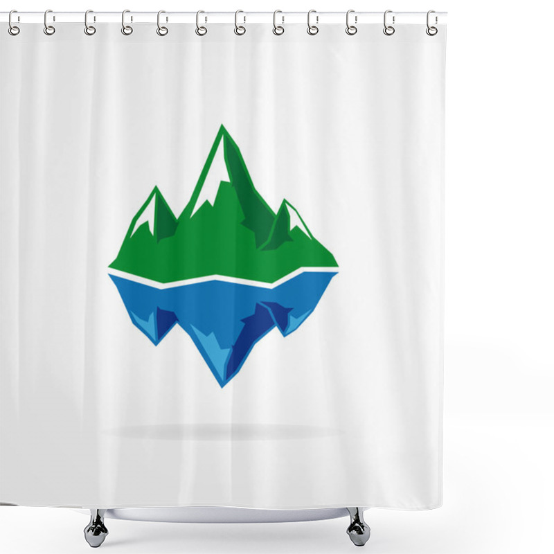 Personality  Vector Logo Of The Mountain And Iceberg Shower Curtains