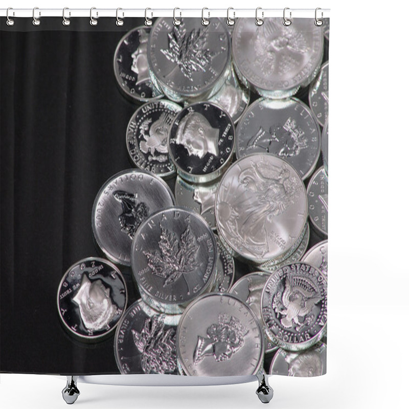 Personality  Silver Coins Shower Curtains