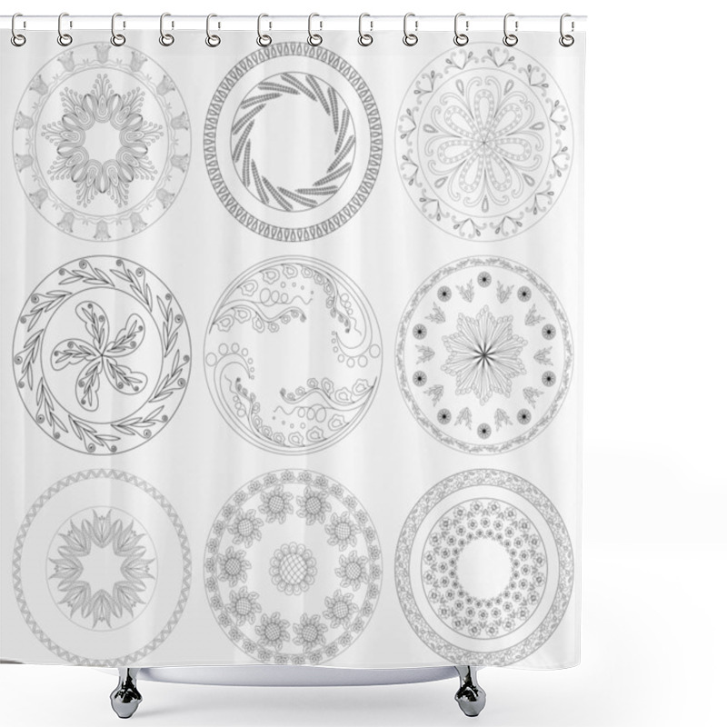 Personality  Nine Circular Patterns Shower Curtains