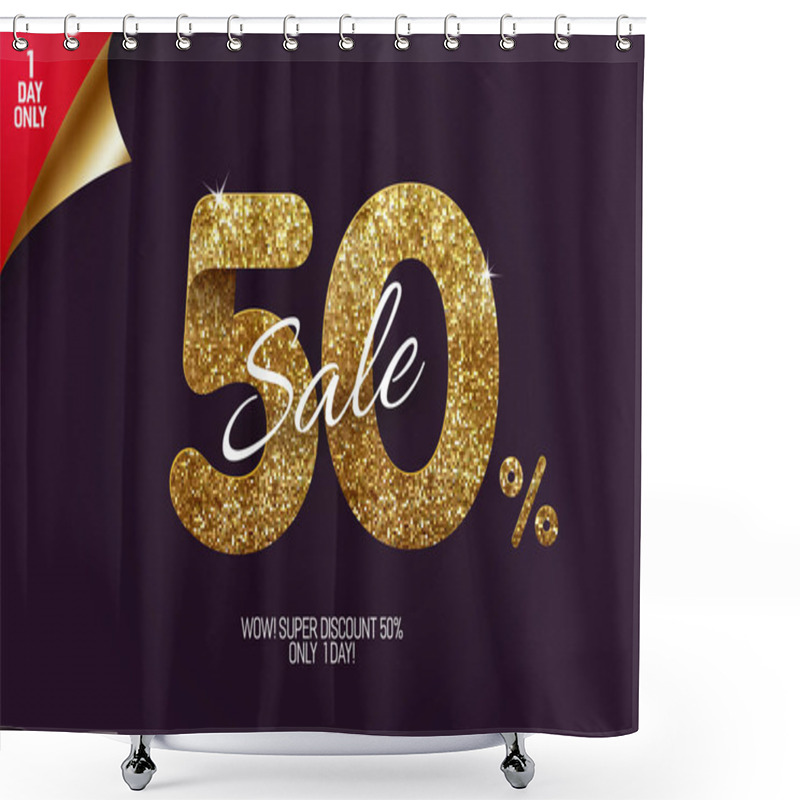 Personality  Shine Golden Sale 50% Off, Made From Small Gold Glitter Squares, Pixel Style. For Sale And Discount Offers. Shower Curtains