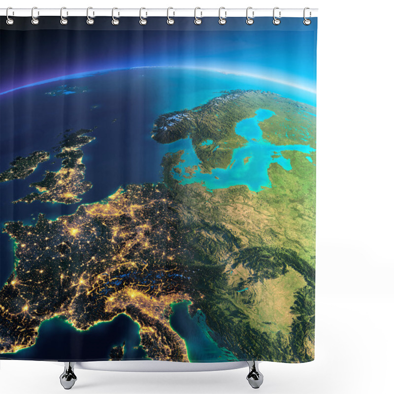 Personality  Detailed Earth. Central Europe Shower Curtains