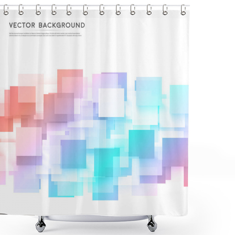 Personality  Vector Background Abstract Squares. Shower Curtains