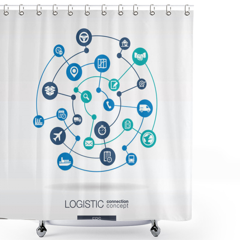 Personality  Logistic Connection Concept. Shower Curtains