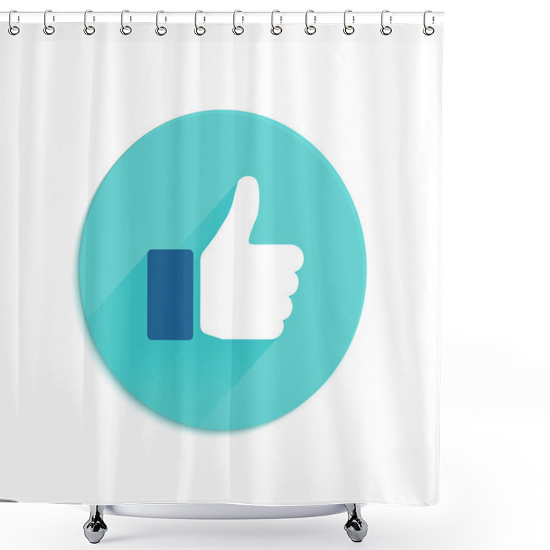 Personality  Thumbs Up Icon Flat Style Shower Curtains