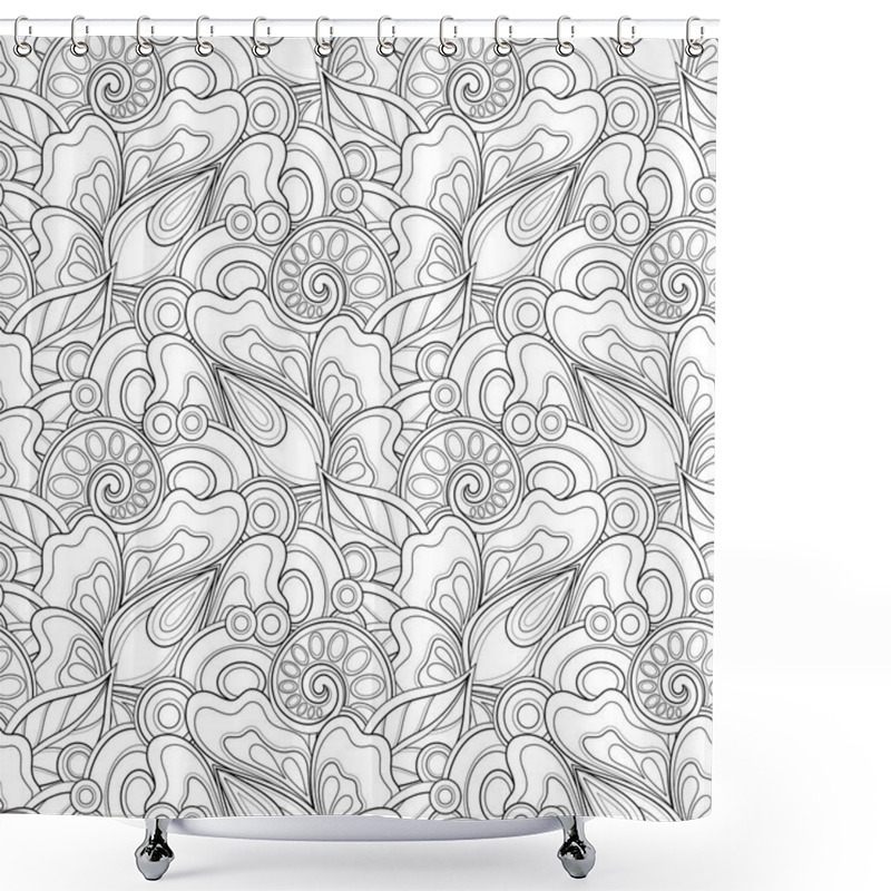 Personality  Monochrome Seamless Ethnic Pattern Shower Curtains