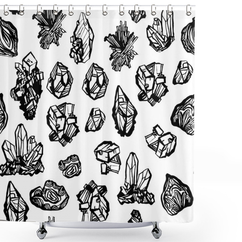 Personality  Crystals Minerals Rocks Pattern Shower Curtains