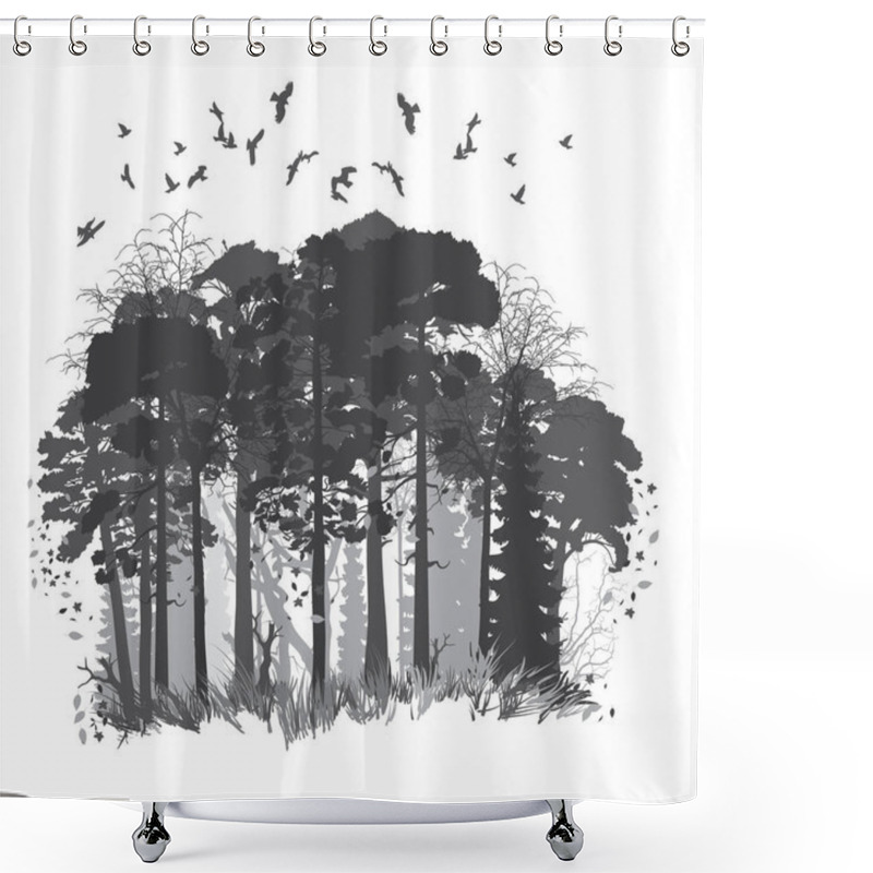 Personality  Wild Coniferous Forest Shower Curtains