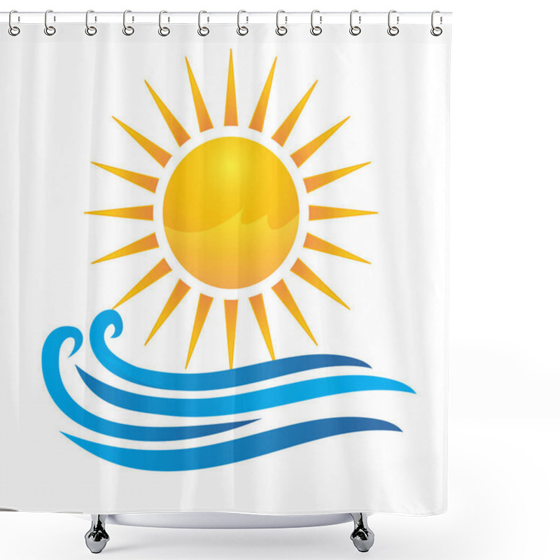 Personality  Sun And Waves Logo Shower Curtains