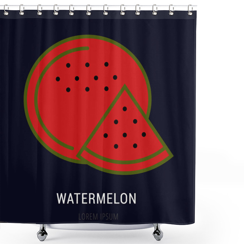 Personality  Vector Simple Logo Template Watermelon  Shower Curtains