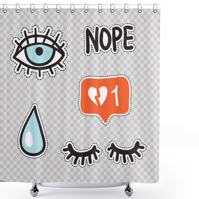 Personality  Seamless Pattern-  Nope Phrase Shower Curtains