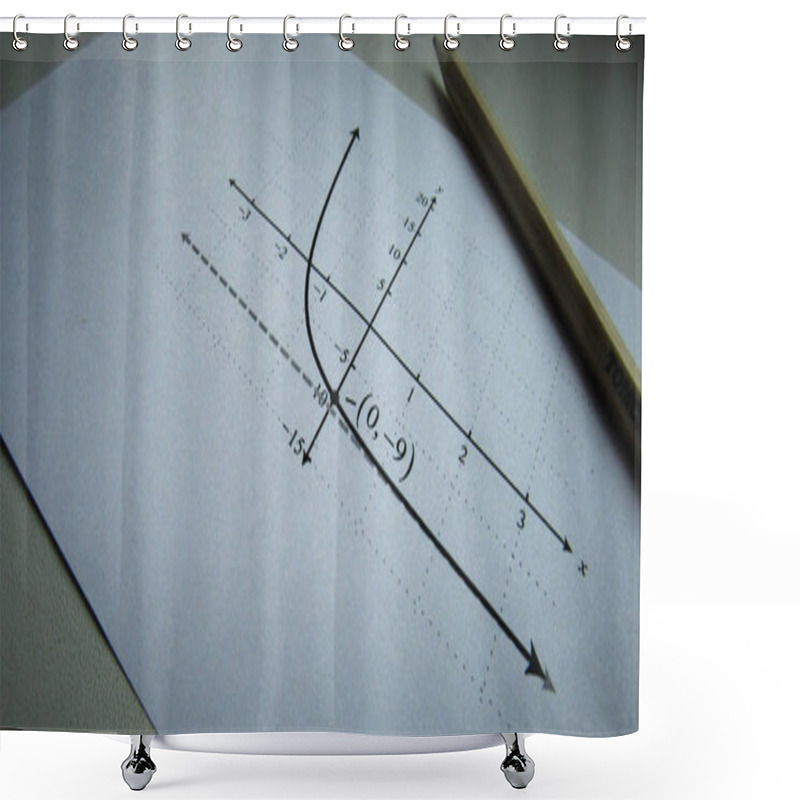 Personality  Graphical representation of math functions and a pencil shower curtains