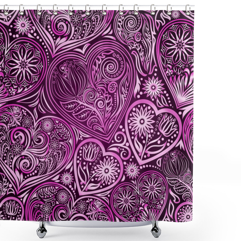 Personality  Valentine Day Seamless Background Shower Curtains