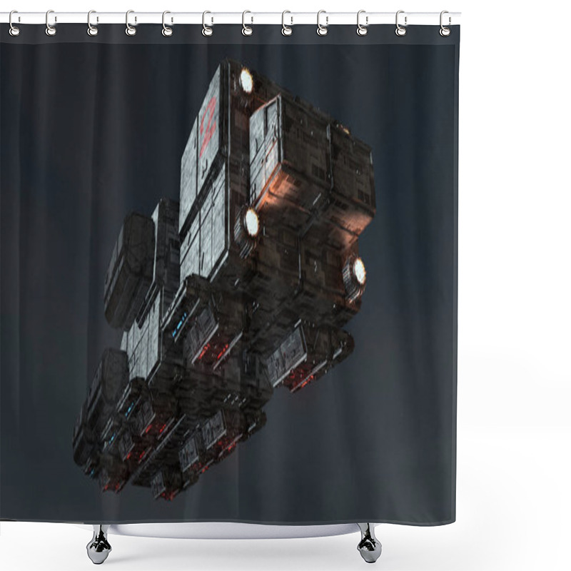 Personality  3d Render. Alien Spaceship Concept Shower Curtains