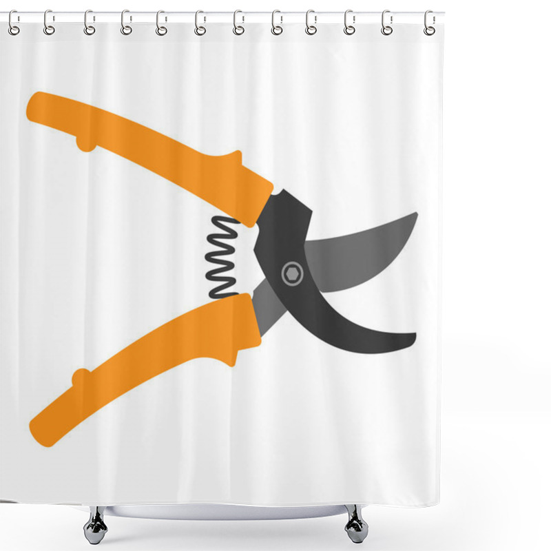 Personality  Garden Scissor Vector Illustration. Shower Curtains