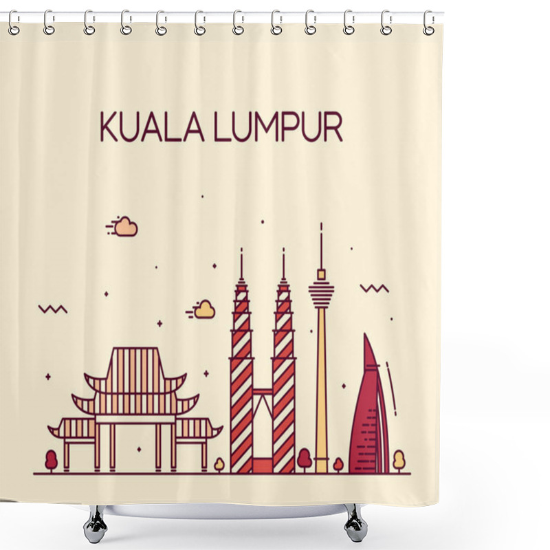 Personality  Kuala Lumpur City Skyline Shower Curtains