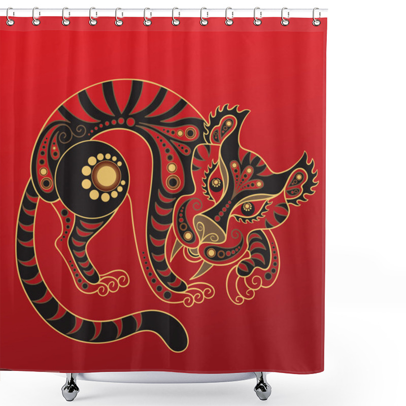 Personality  Year Of The Tiger. Chinese Horoscope Animal Sign Shower Curtains