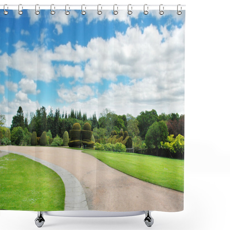 Personality  Forest And Garden On Bright Day Shower Curtains