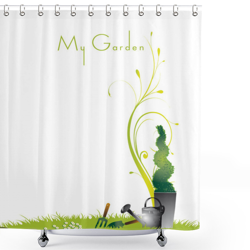 Personality  My Garden Page Shower Curtains