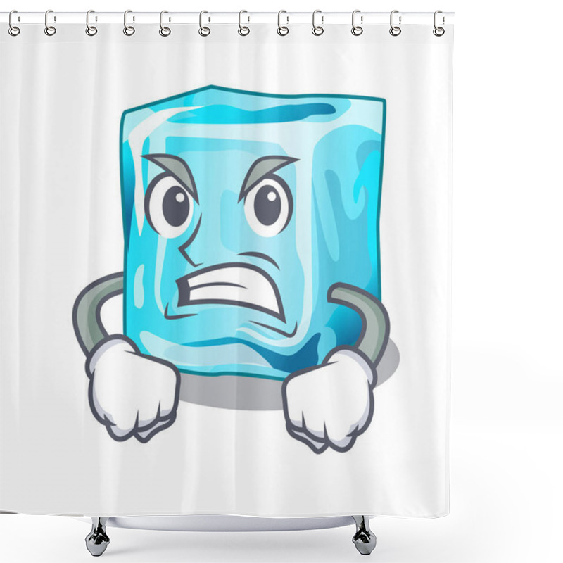 Personality  Angry Ice Cubes Set On Wiht Character Vector Illustration Shower Curtains