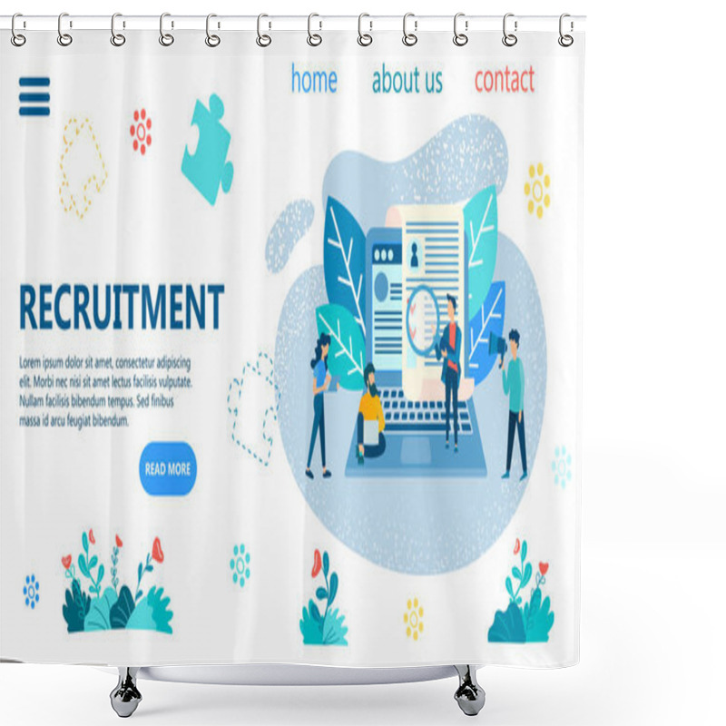 Personality  Recruitment Concept Banner Vector Illustration Shower Curtains