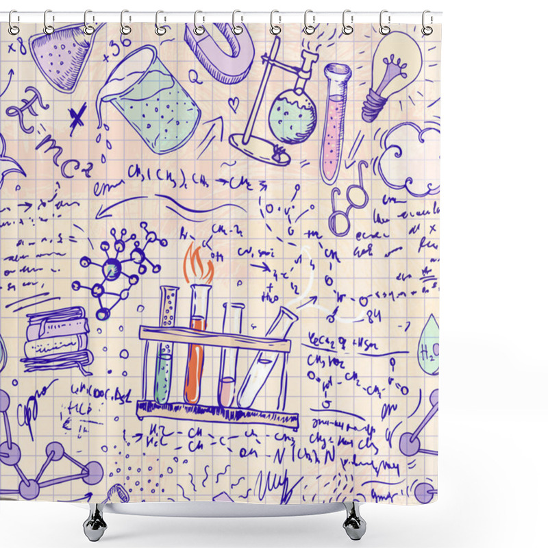 Personality  Back To School: Science Lab Objects Shower Curtains