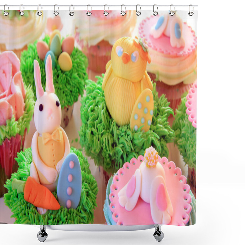 Personality  Easter Bunny Cupcakes Shower Curtains