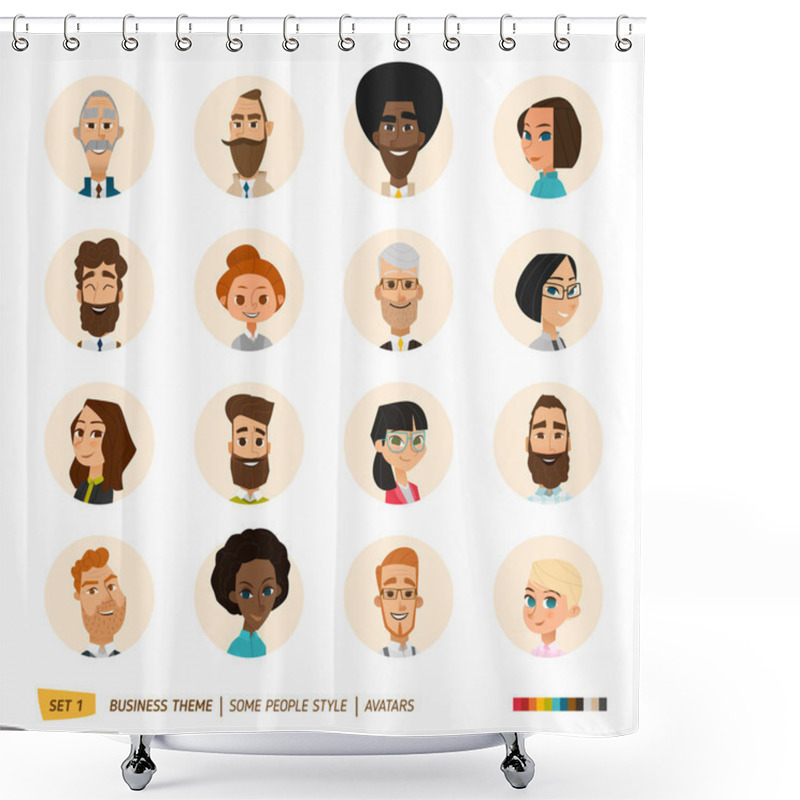 Personality  Business Avatars Set Shower Curtains