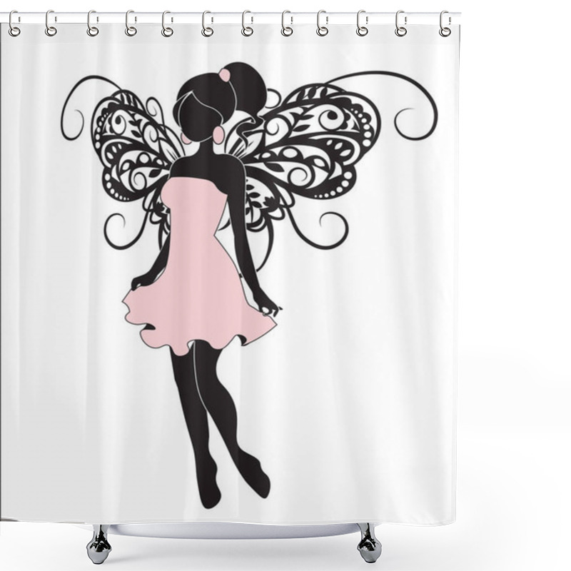 Personality  Fairy In Pink Shower Curtains