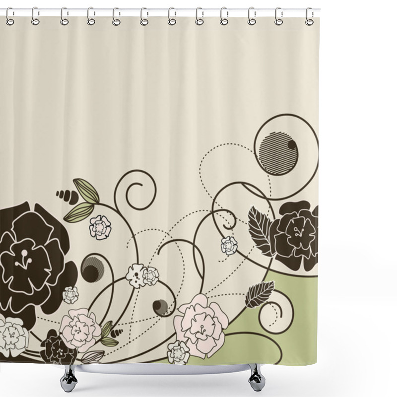 Personality  Stylish Floral Background Shower Curtains