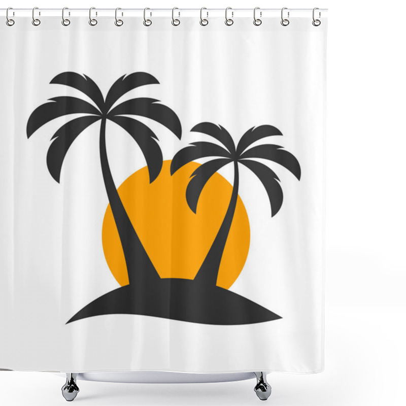 Personality  Palm Trees Onr Island Shower Curtains