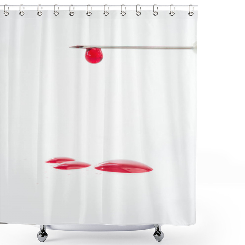 Personality  Hypodermic Needle Dripping Blood Shower Curtains