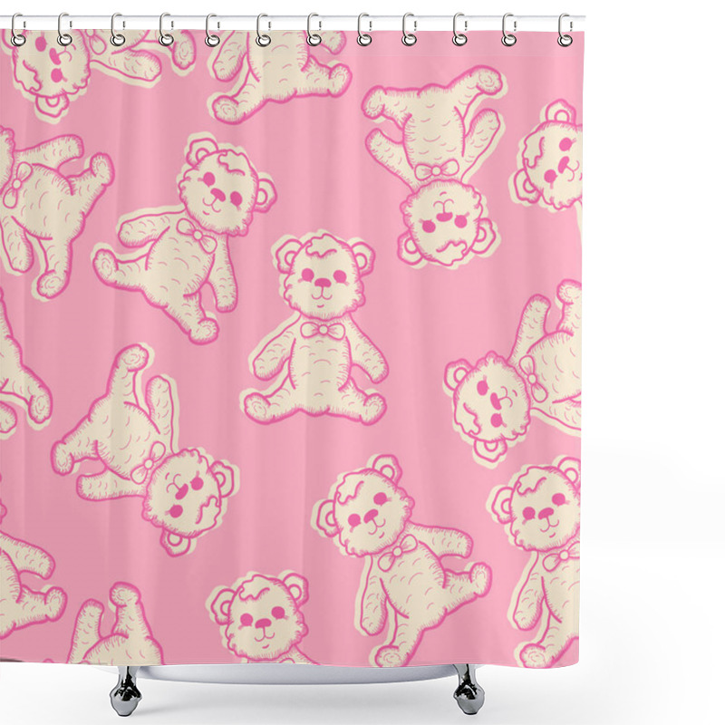 Personality  Background With Teddy Bear Shower Curtains