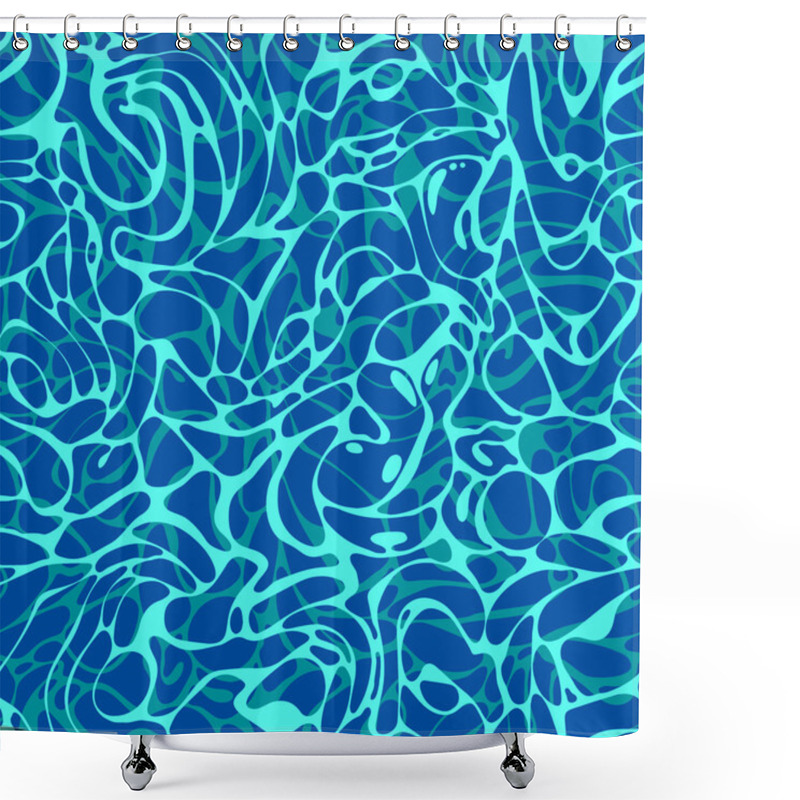 Personality  Seamless Pattern Of Blue Swimming Pool Water Shower Curtains