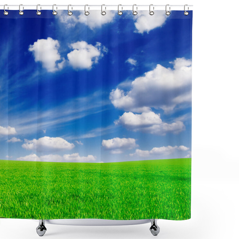 Personality  Green spring field shower curtains