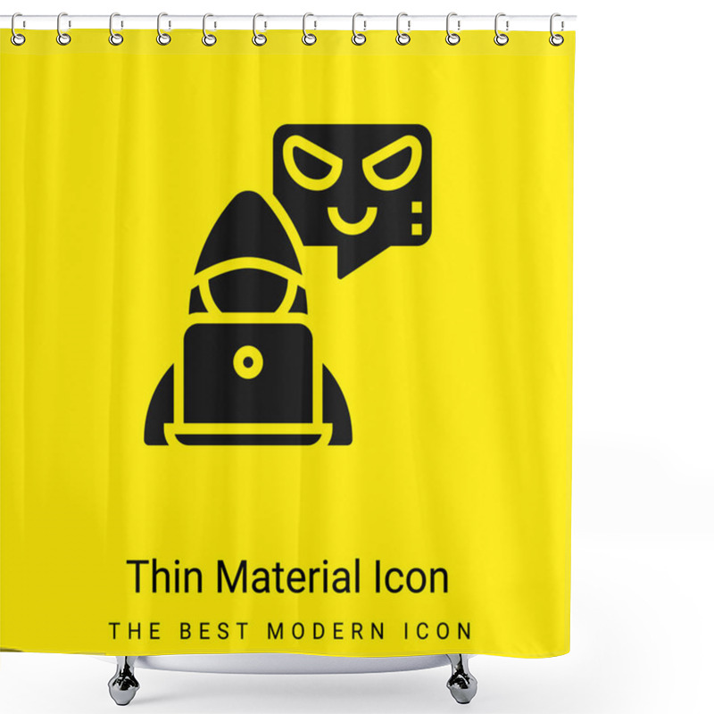 Personality  Botnet Minimal Bright Yellow Material Icon Shower Curtains