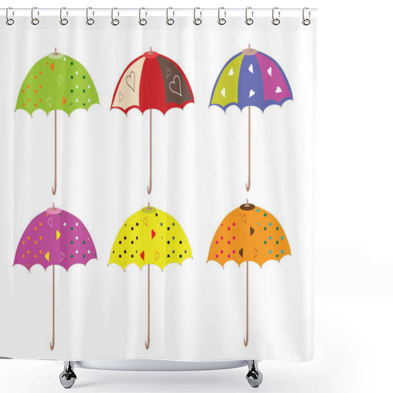 Personality  Umbrellas Set Shower Curtains