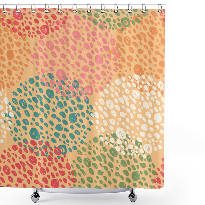 Personality  Abstract Seamless Background With Dots. Circle Pattern. Round Endless Texture Shower Curtains