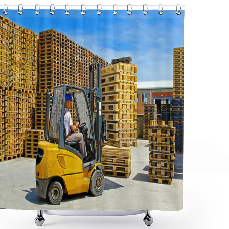 Personality  Pallet Forklift Shower Curtains