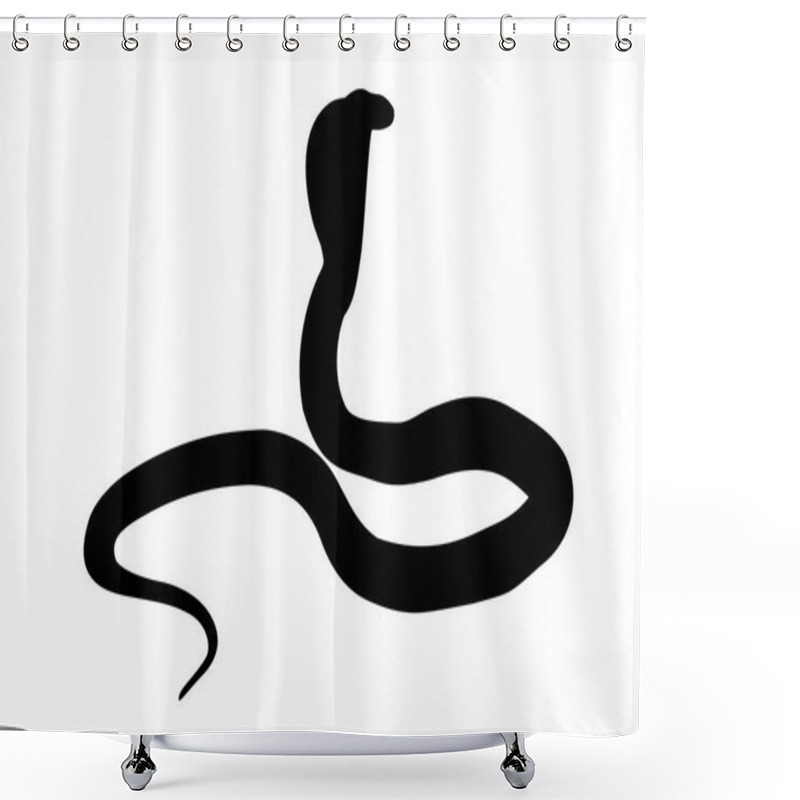 Personality  King Cobra on white shower curtains