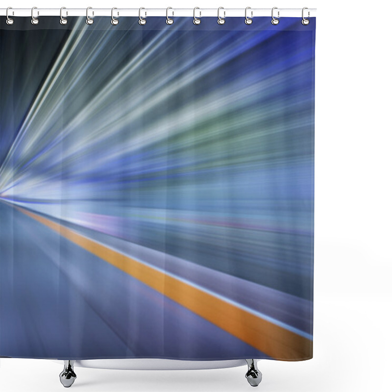 Personality  Motion Blur Of Moving Train Shower Curtains