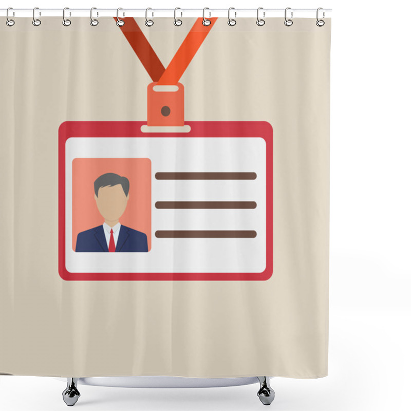 Personality  ID Card Icon Shower Curtains