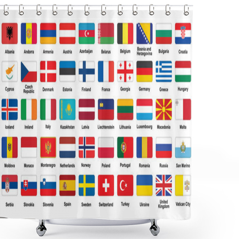 Personality  European Flags Shower Curtains