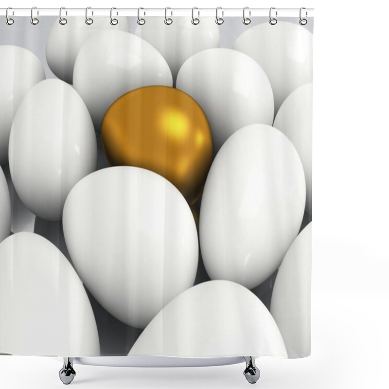 Personality  Unique Golden Egg Among White Eggs Shower Curtains