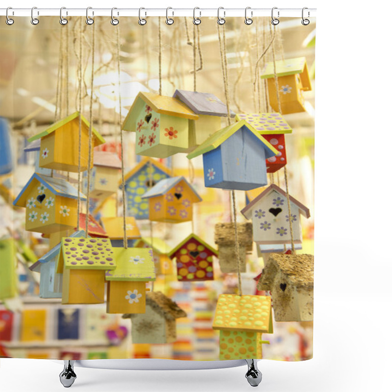 Personality  Many Wooden Birdhouses Shower Curtains