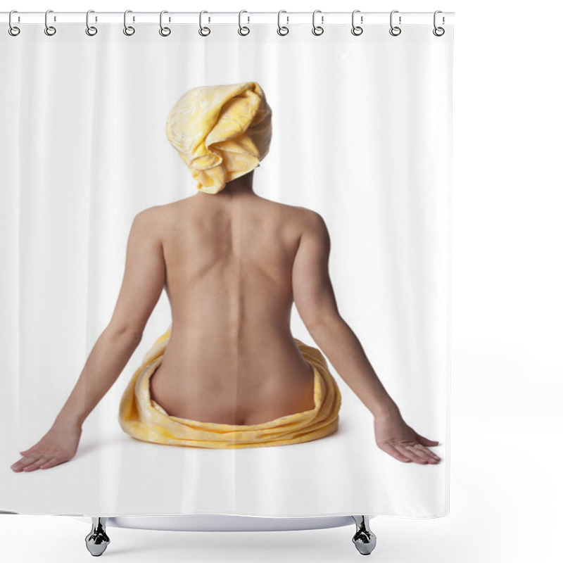 Personality  Beautiful Girl With A Bare Back Shower Curtains